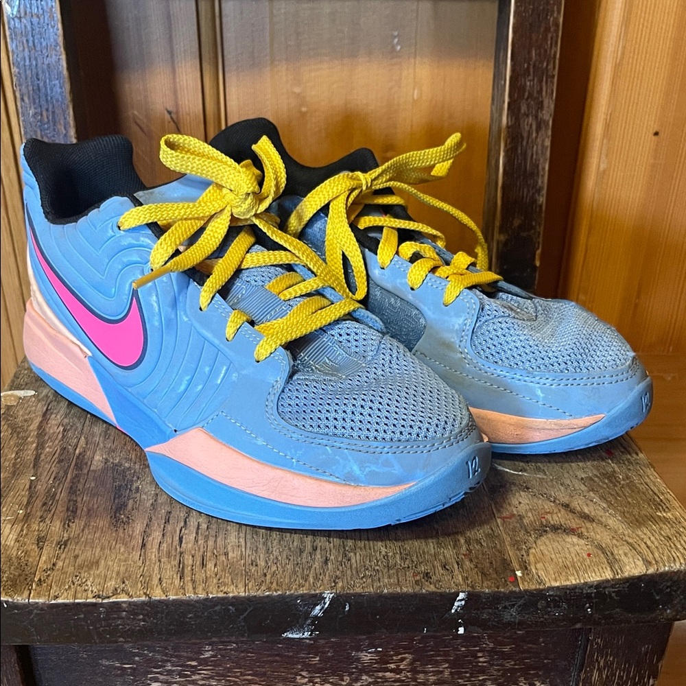 Nike Kids Sneakers in Blue and Pink with Yellow Laces